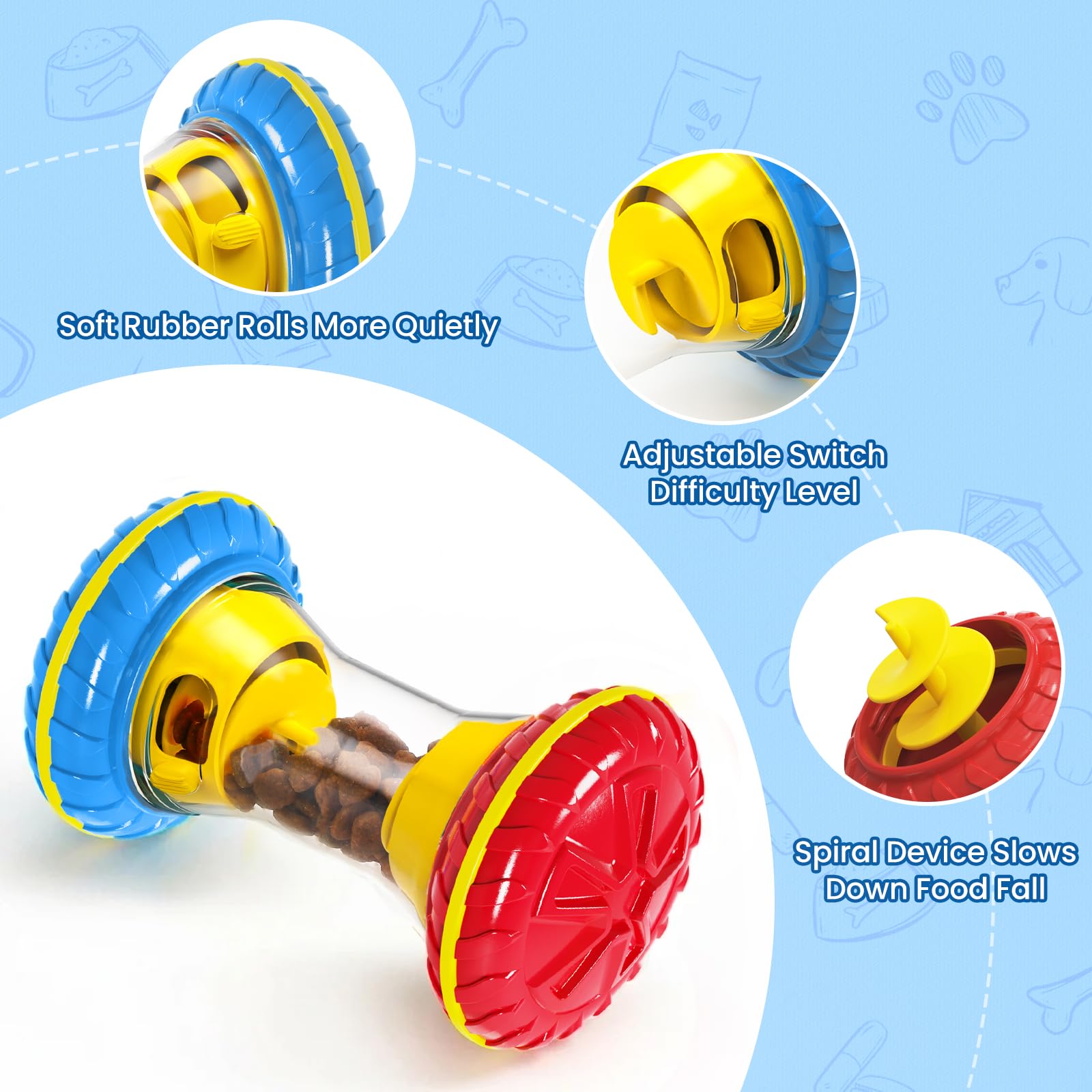Yellow Dog Enrichment Puzzle Toy Interactive Treat Dispenser Slow Eating Training Pet Chew Toy