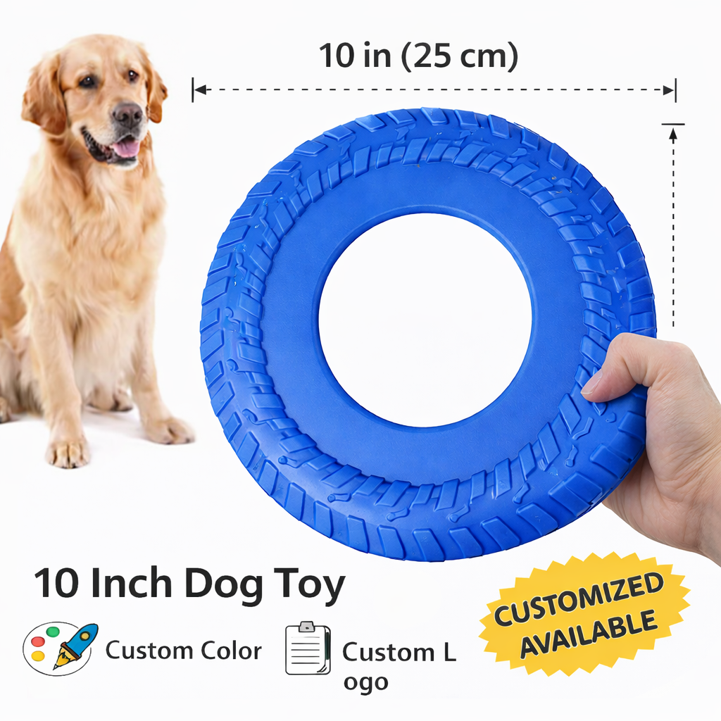Dog Flying Disc Chew Toy for Fetch Training with Durable Structure Custom Color Size Logo Options OEM Factory Manufacturer