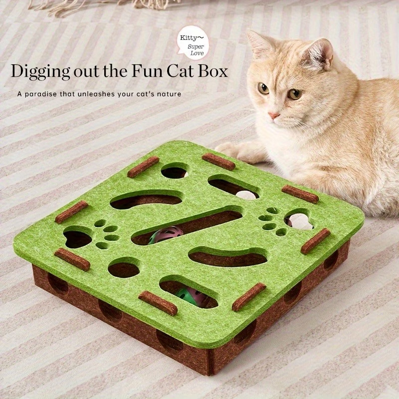 Playpal Cat Interactive Digging Toy For Cats Kitten Spinning Wheel Game Maze Box Wear Resistant And Scratch Resistant Digging