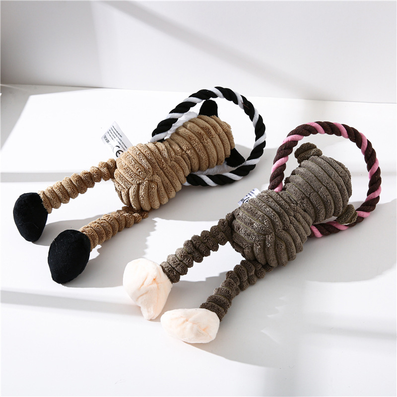 Factory Dog Puppy Toys Pet Supplies Chew Plush Rope Tough Toy Animal Shape Squeak Cleaning for Small Medium Dogs Accessories