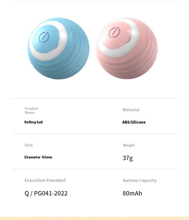Automatic 360 Self-Rotating Rolling Ball With USB Rechargeable Pet Exercise Chase Toy Ball Cat Smart Rolling Balls Toys