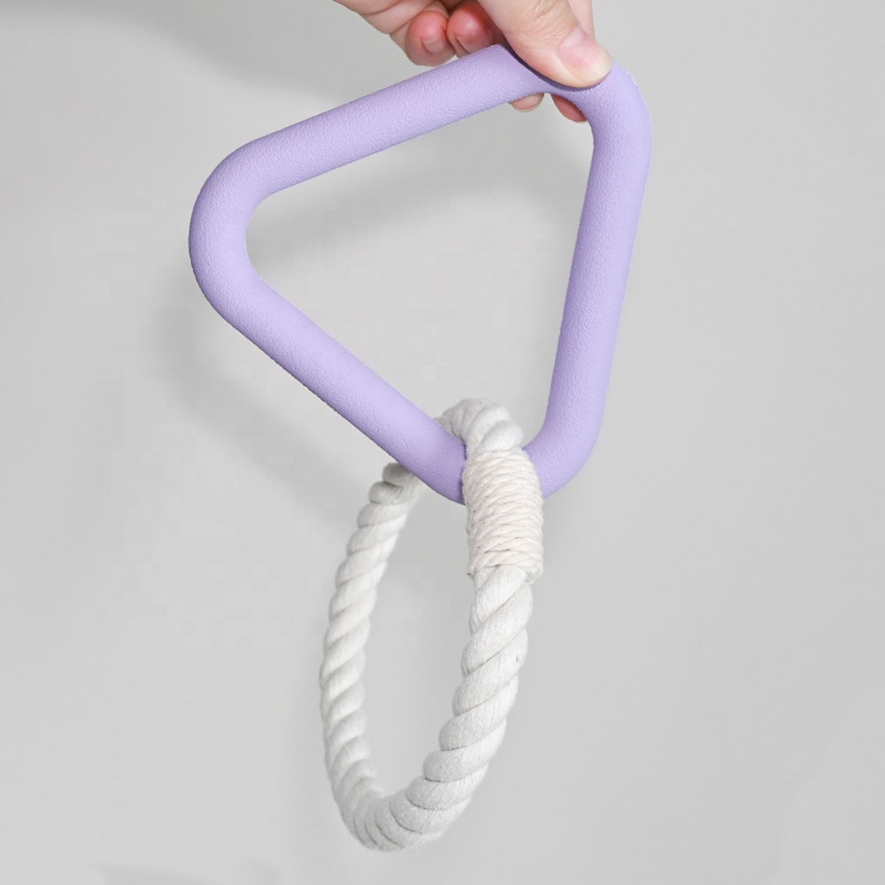 Natural Rubber Dog Tug of War Toy Eco-Friendly Interact Toy with Biodegradable Rope Triangle Design