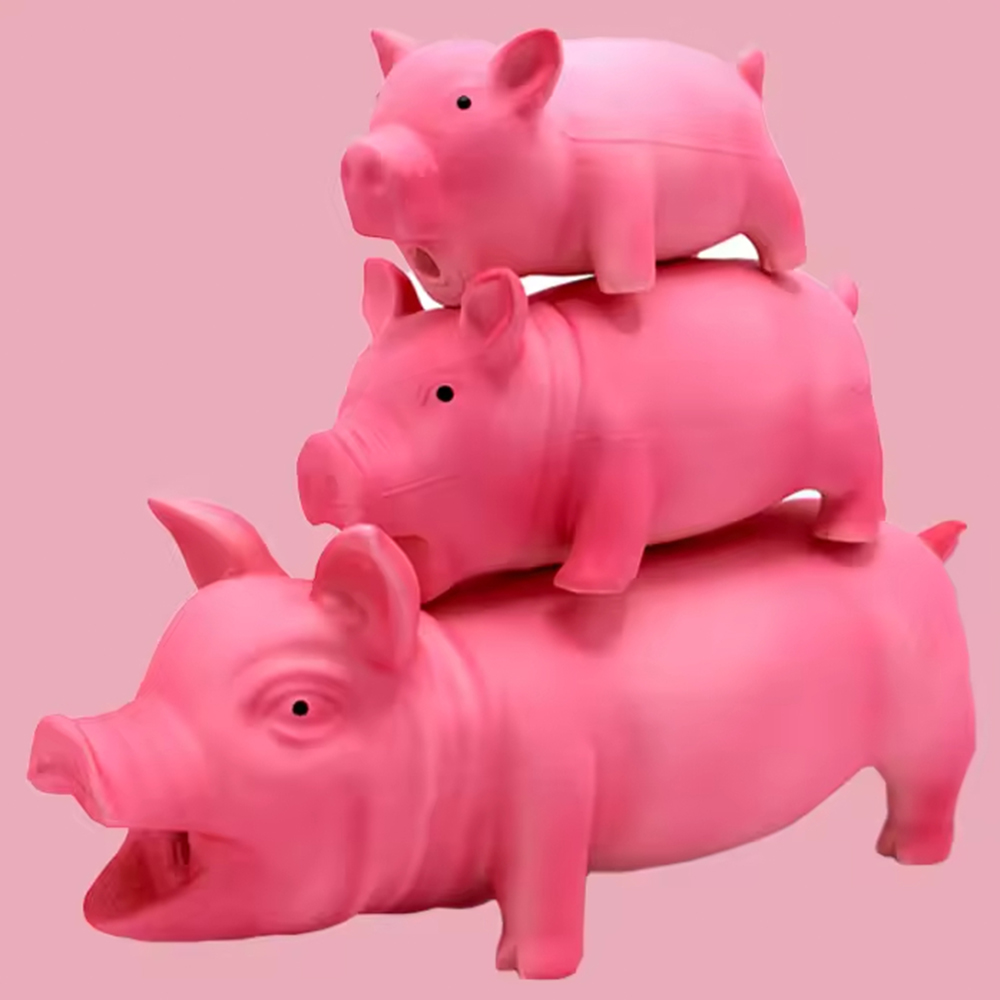 Dog Toy Squeaky Pig-shaped Toy, an Interactive Pet Chew Toy with a Squeaking Sound