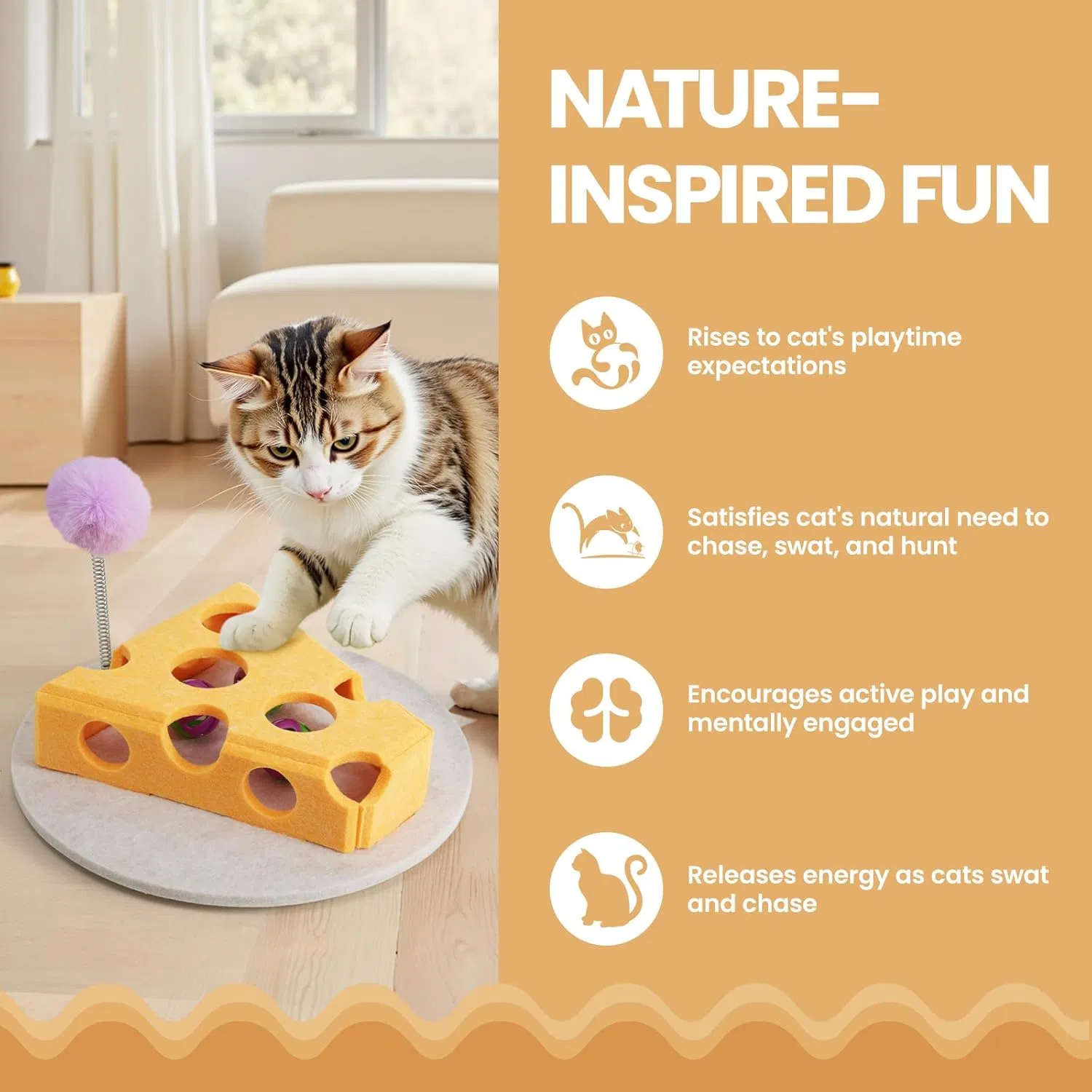 Felt Cats Treat Puzzle Feeder