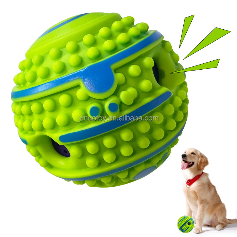 Bulk Squeaky Dog Chew Toy Ball, Teeth Cleaning Mental Stimulation Interactive Pet Training Toy Factory Direct