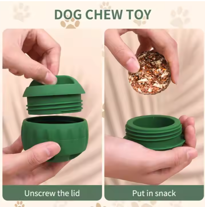 Interactive Eco-friendly Dog Feeding Toy Silicone TPR Slow Feeder Chew Ball for Puppies and Large Dogs