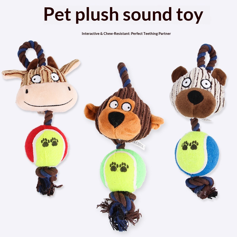 Dog Chew Bore-relief Bite-Resistant Cute Squeaky Sound Toy for Small Medium Large Pets