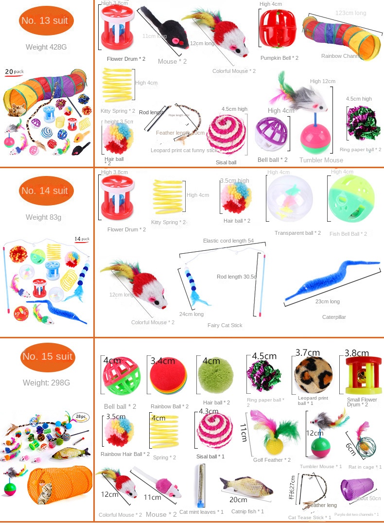 Wholesale Pet Supplies Multi Combination Interactive Toys cat Accessories Pet cat Toys