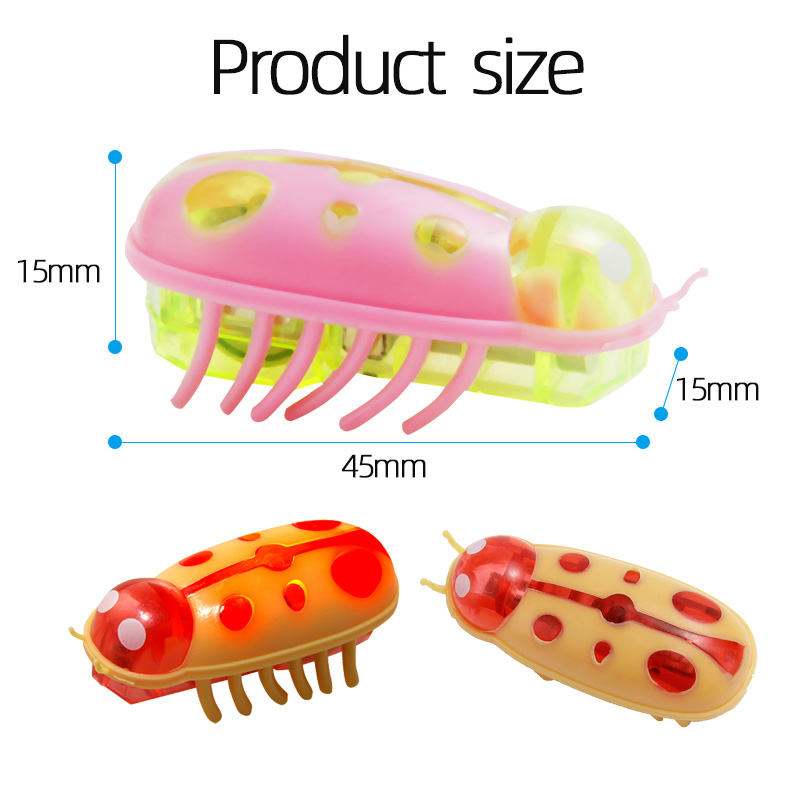 Interactive Smart Cat Toys-Durable Plastic Electric Ladybug Worm Small Indoor Electric Toy