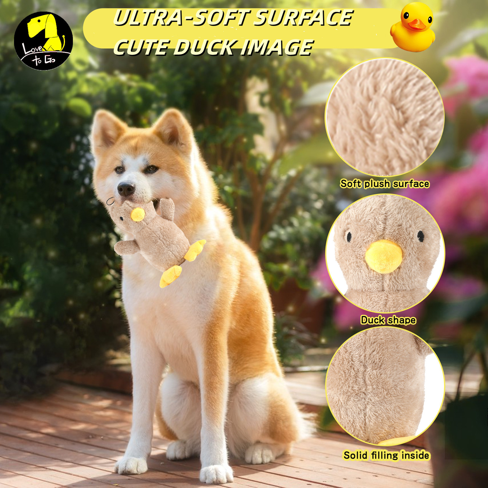 Factory Custom Design Logo Pet Funny Cute Animal Chick Toy Interactive Chew Soft Plush Stuffed Chick Dog Squeaky Toy