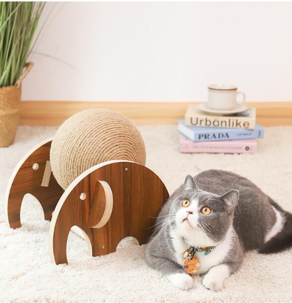 Hot Sale Interactive Cat Scratcher Modern Wood Jute Ball Cactus Design Direct China Factory Christmas New Interactive Cat
