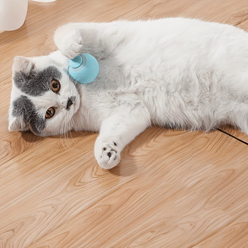 Playpal Cat Toy Self Entertainment Boredom Relief Teaser Stick Smart Rolling Ball Automatic Cat Ball Toy Electric Cat Supplie