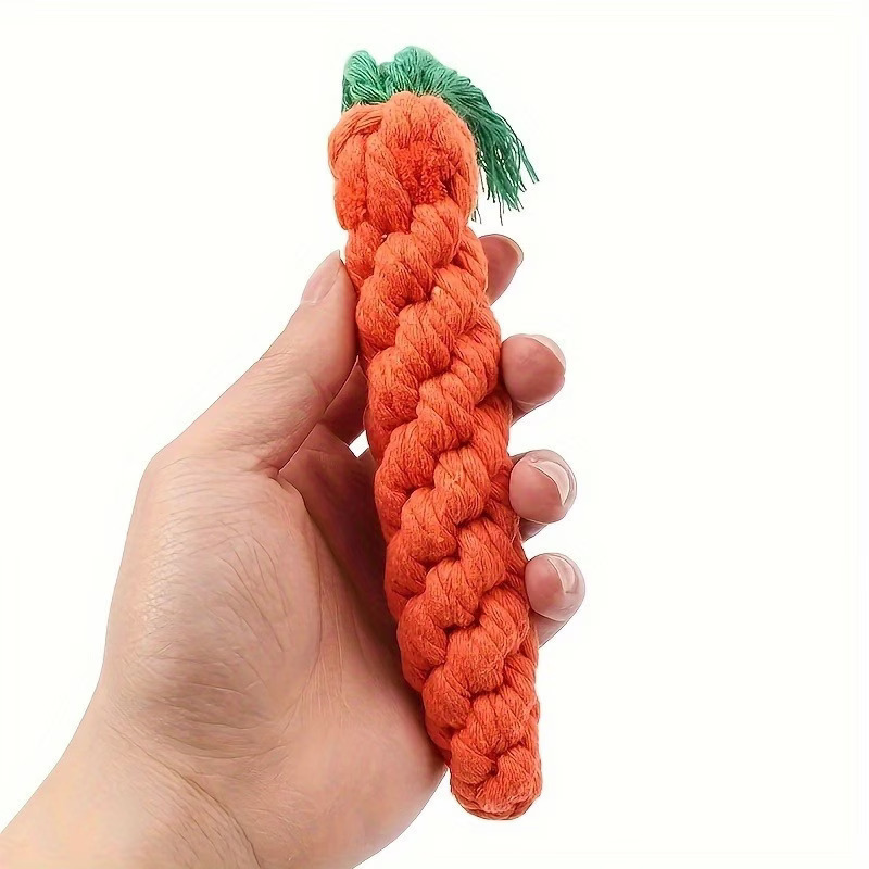 Playpal Interactive Dog Toy Durable Carrot Shaped With Tassel Tear Resistant Tug Of War Chew Toy Linen Material For Medium Dogs