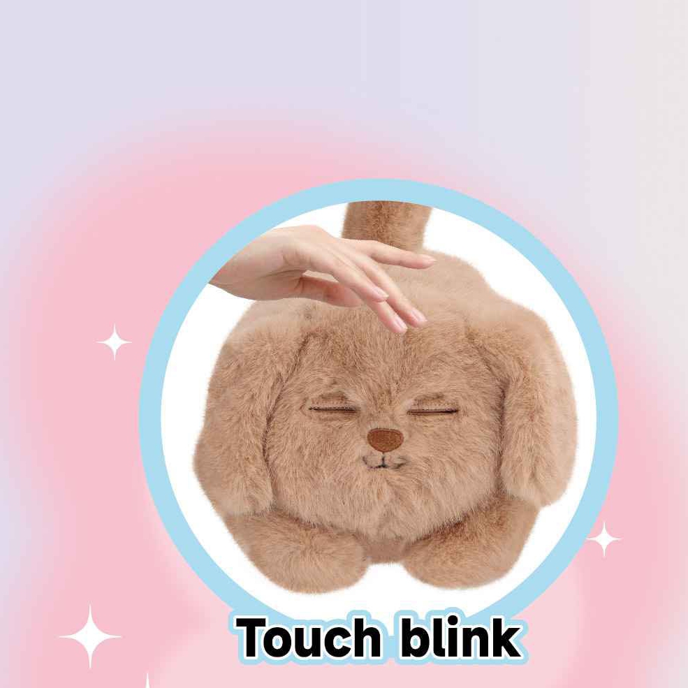Plush Toys Sensory Soothing Touching Blinking Labrador Interactive Pet Toys
