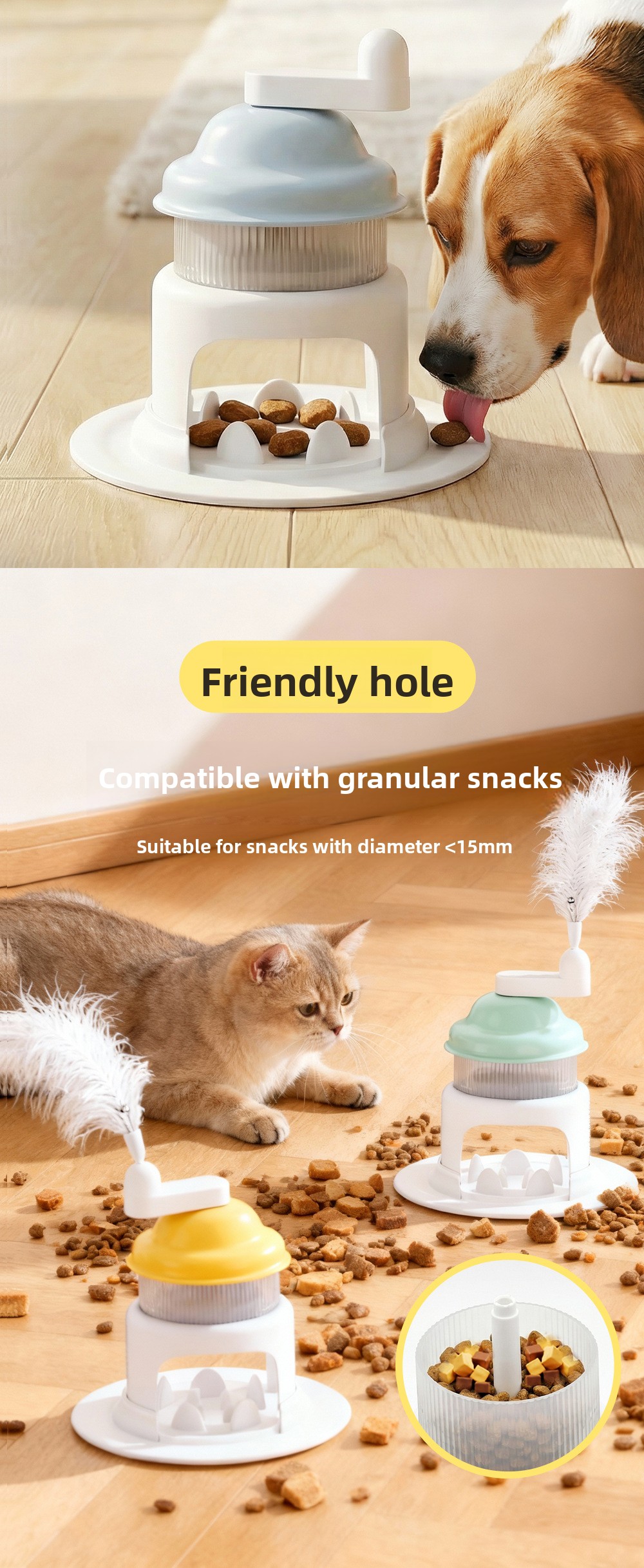 Multi-function Rotating Ice Shaver Cat Puzzle Toy Treat Dispenser Slow Lick Mat Self Amusement Teaser Wand for Indoor Kittens