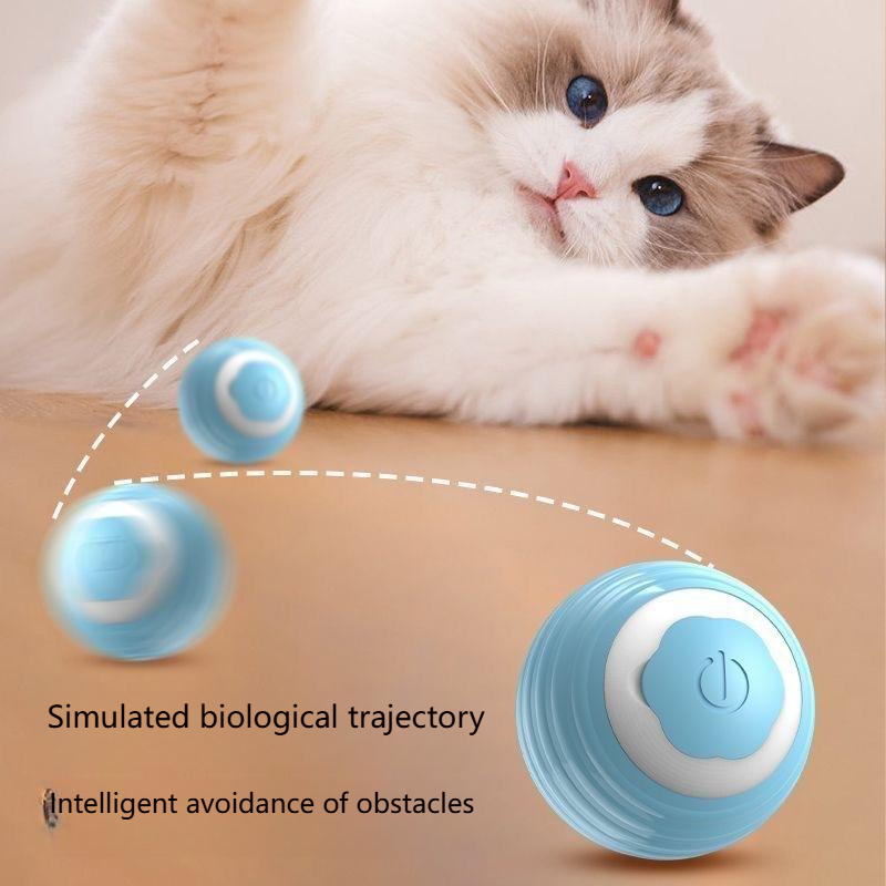 New Eco-Friendly Silicone Modern Pet Cat Dog Toy Smart Electric Automatic Rechargeable Light-Up Anxiety Relief Gravity Rolling