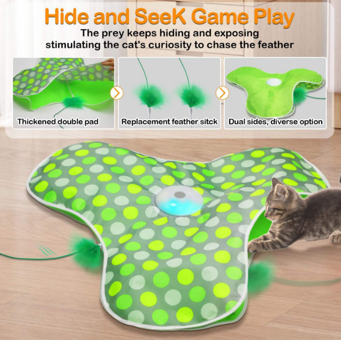 Interactive Eco-friendly Plastic Cat Hunting Toy with Motion-Activated Indoor Play Hide and Seek Feature Rechargeable