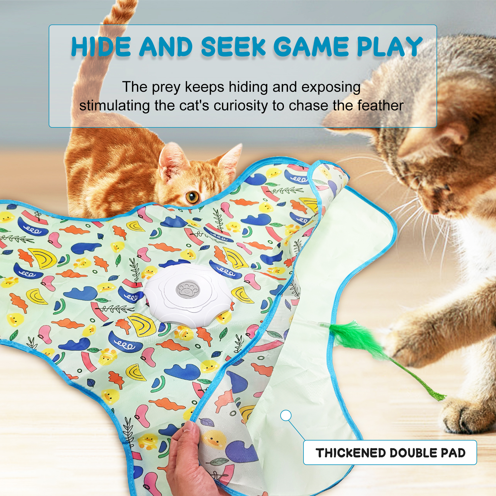 UMIONE New Custom Pet Play Mat Automatic Motion-Activated Indoor Hunting Cover Toy Bird Sound Cat Interactive Toys
