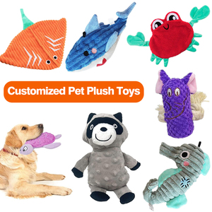 Wholesale Custom Pet Dog Toys Products Soft Stuffed Animal Luxury Durable Interactive Plush Pet Dog Chew Toys