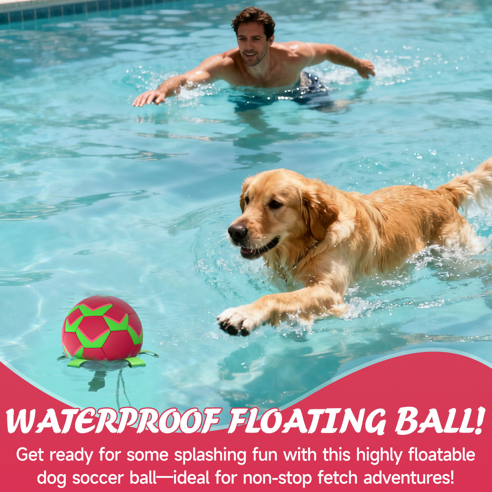 Waterproof Floating PU Eco-Friendly Dog Ball Solid Pattern Swimming Pool Water Play Adventure Pet Football