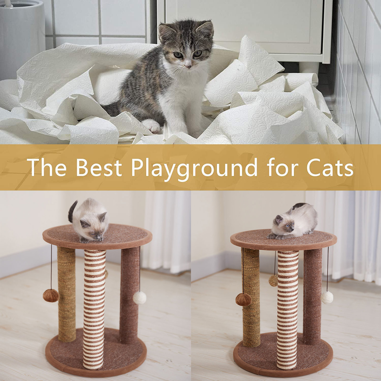 Cat tree tower detail
