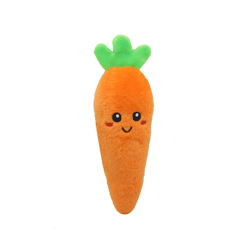 Custom Logo Pet Squeaky Toy Wholesale Plush Stuffed Fruit Vegetable Puzzle Dog Interactive Toy