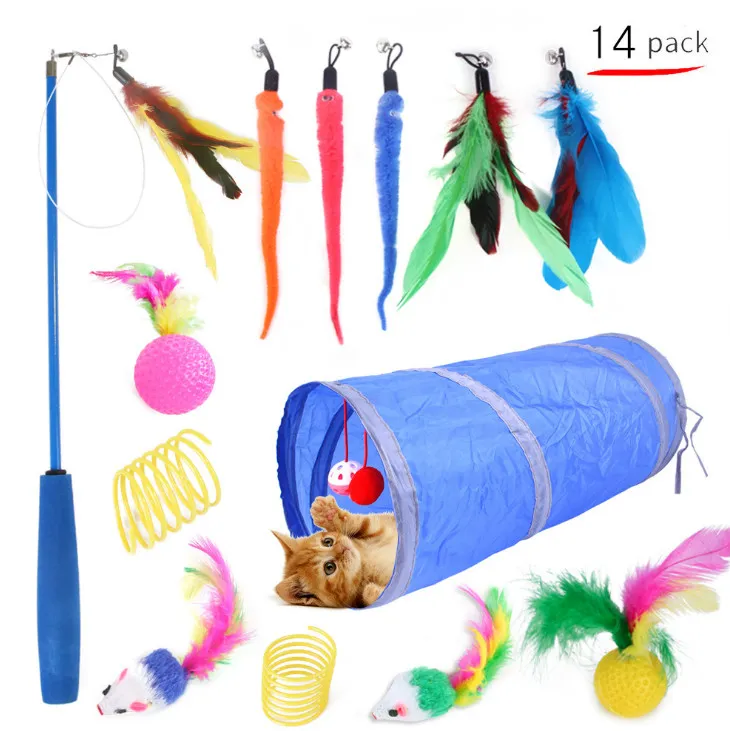 Retractable Cat Toy Wand Teaser Set 3