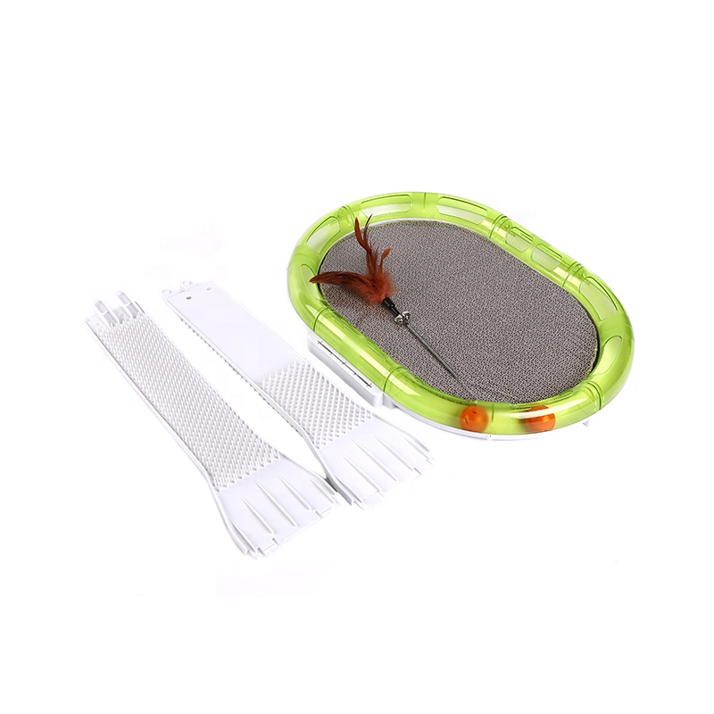 Imilive Plastic Eco-Friendly Tunnel Multifunctional Interactive Playing Track Ring Ball Scraper Claw Pet Cat Toy