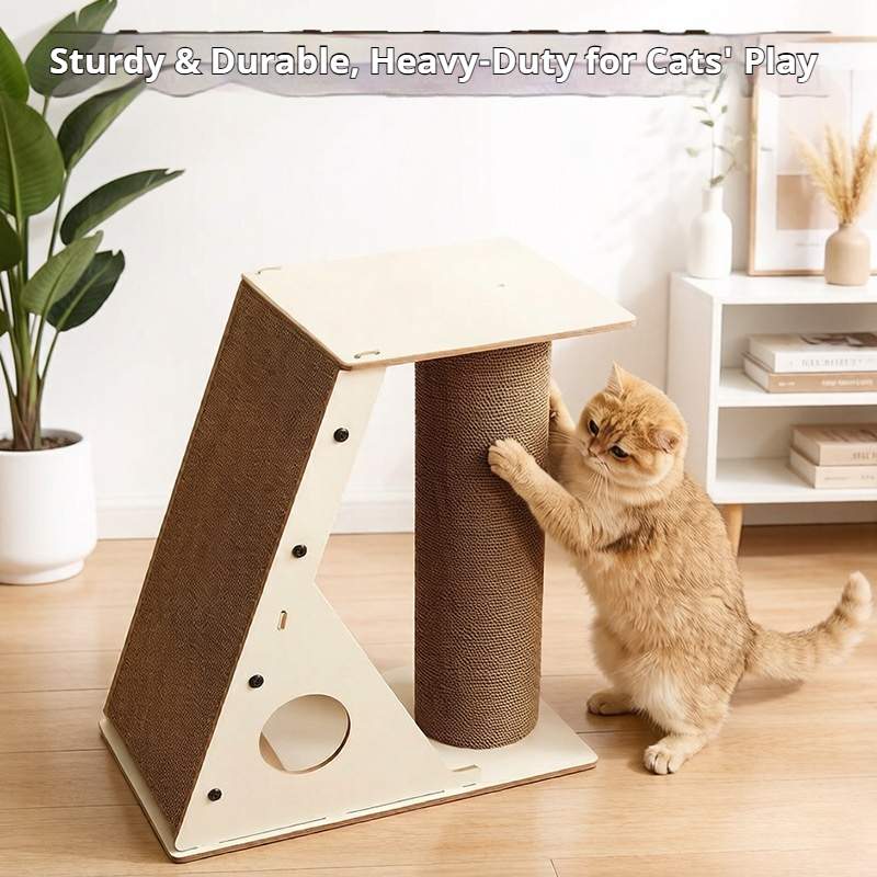 OEM Wholesale L-shaped Cat Scratcher Upright Cat Bed All-in-One Large Corrugated Cardboard Cat Claw Board Cat Scratcher