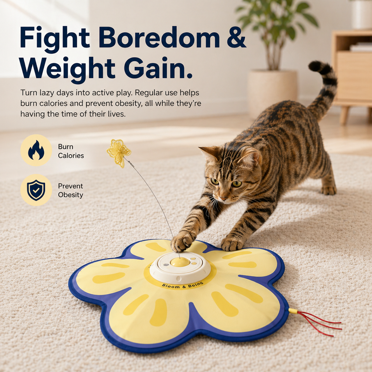 Smart Interactive Cat Toy Motion Activated Automatic Hide and Seek Peekaboo Feather Game USB Rechargeable Pet Supplies