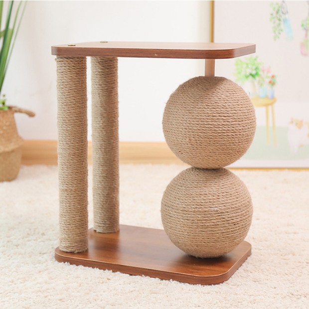 Hot Sale Interactive Cat Scratcher Modern Wood Jute Ball Cactus Design Direct China Factory Christmas New Interactive Cat