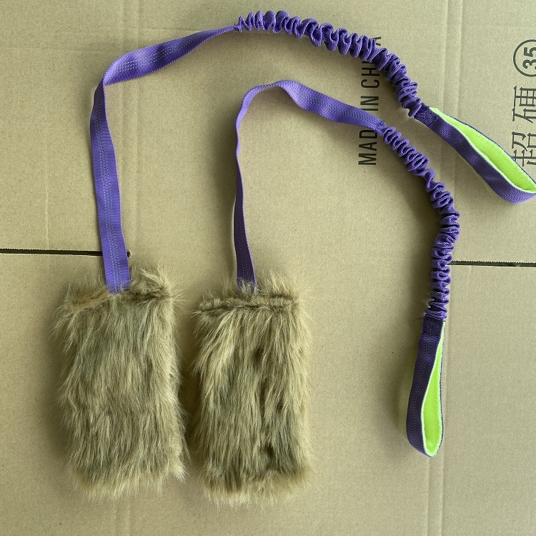 Pet Bungee Fur Dog Toy Interactive Pullbite Dog Toys Elastic Plush Tug Toy for Dogs
