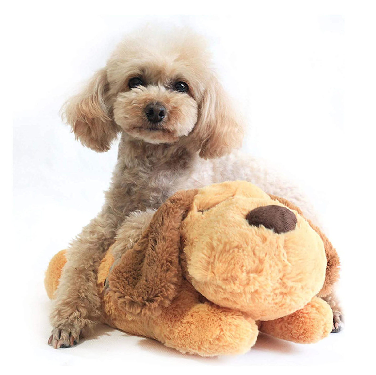 Heartbeat Puppy for Dogs Heartbeat Stuffed Animal Anxiety Calming Behavioral Aid Plush Toy for Dogs Cats Pets