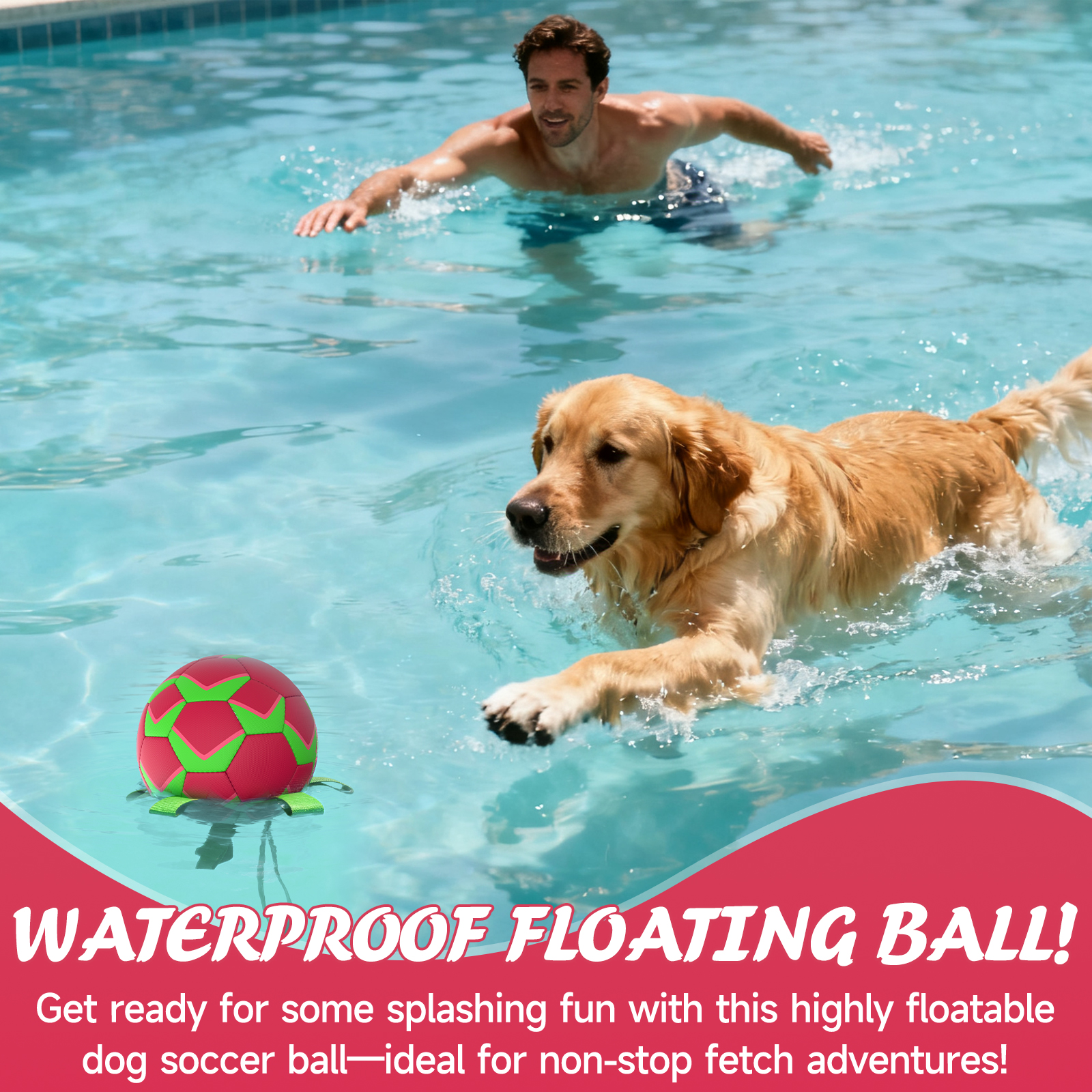 KINYU 2025 Hot Selling Waterproof Floating PU Eco-friendly Dog Ball Solid Pattern Pool Water Play Fetch Adventures Pet Soccer