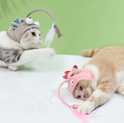 Wholesale Pet Suppliers Retractable Cat Toys Interactive Feather Teaser Wand Pet Cat Toy
