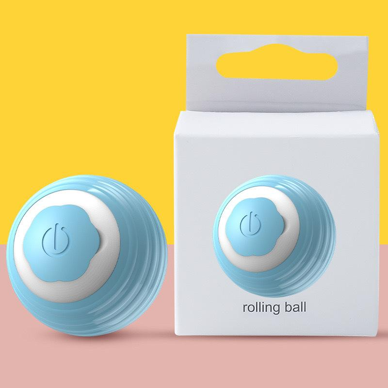 New Eco-Friendly Silicone Modern Pet Cat Dog Toy Smart Electric Automatic Rechargeable Light-Up Anxiety Relief Gravity Rolling