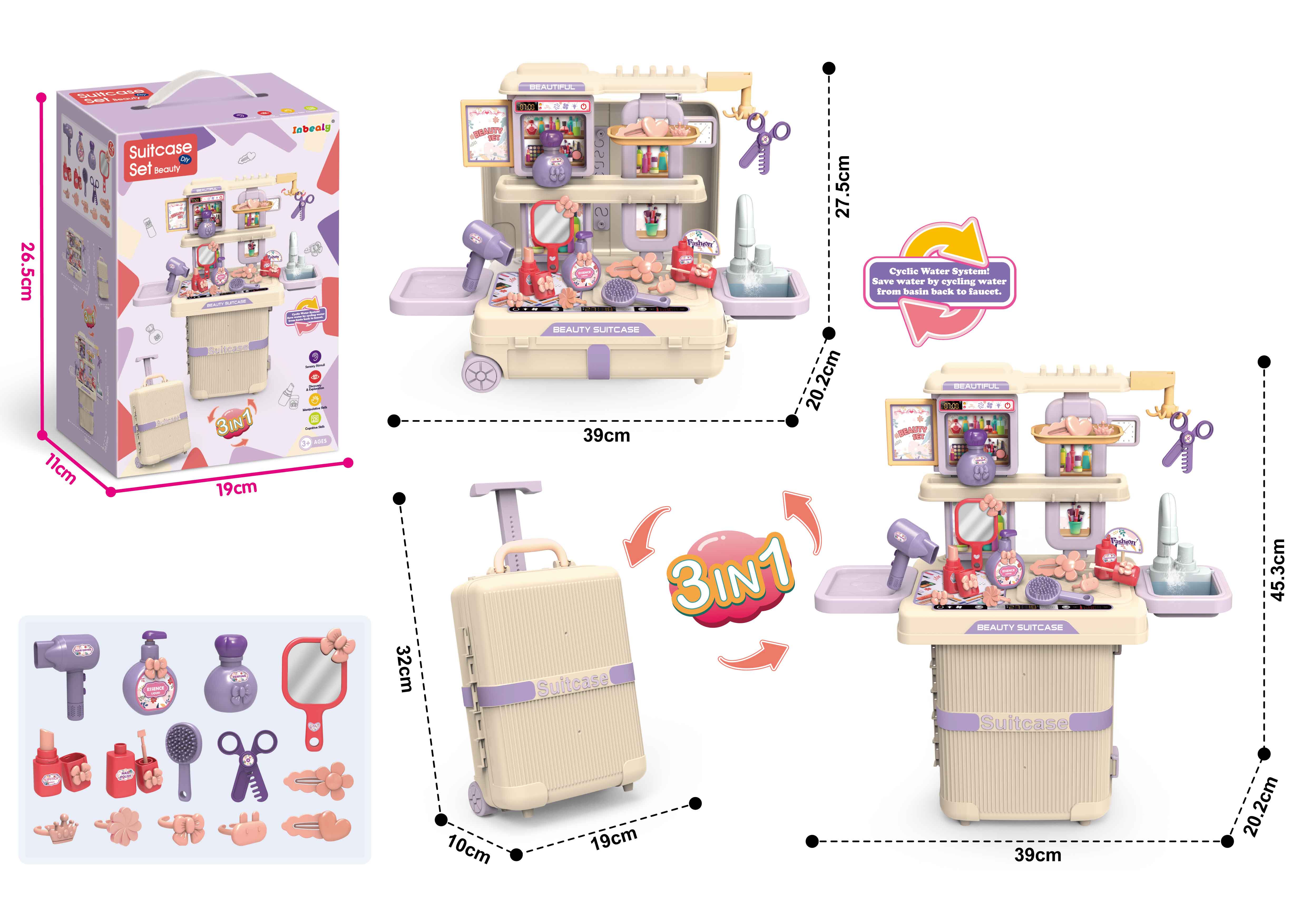Pet Suitcase Toy Cyclic Water System