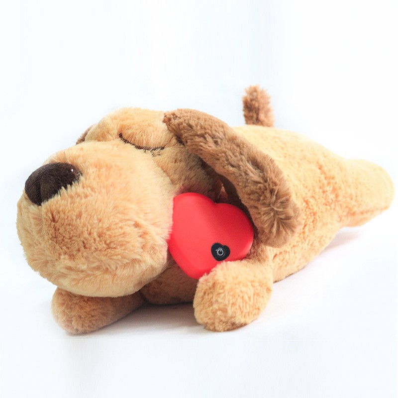 Plush Heartbeat Puppy Behavioral Training Toy Plush Pet Anxiety Relief Sleep Aid Doll Durable Dog Chew Toys