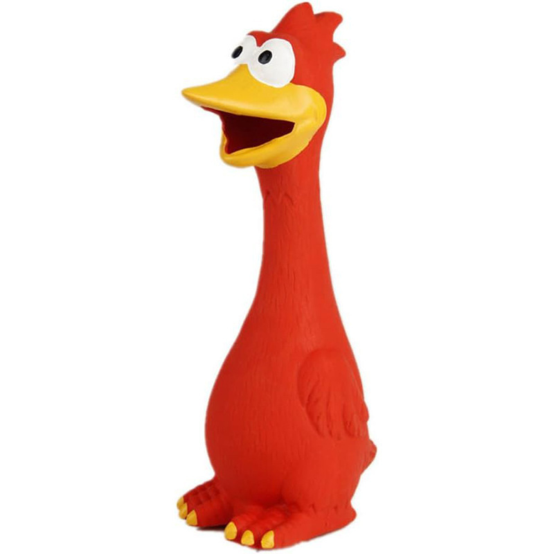 Eco-friendly Dog Chew Squeaky Latex Chicken Fun Sound Toy Durable Stress Relief &amp; Teeth Grinding Gadget