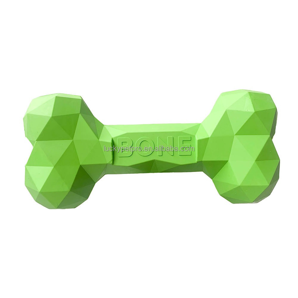 Diamond Bone Treat Food Stuff Dispensing Natural Rubber Dog Treat Bone Dog Toy