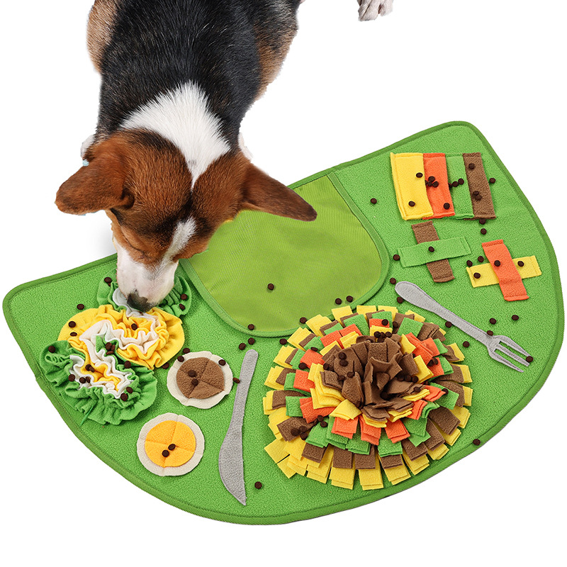 Dog Sensory Play Mat-Polar Fleece Semi-Circle Shape Stimulates Natural Instincts Encourages Exploration Hides