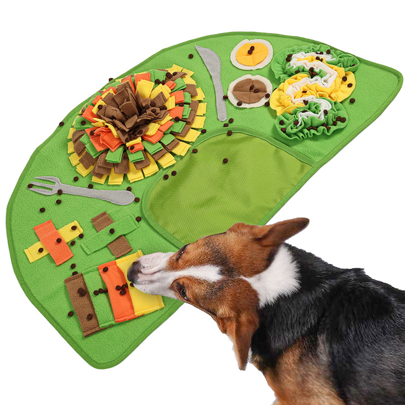 Dog Sensory Play Mat-Polar Fleece Semi-Circle Shape Stimulates Natural Instincts Encourages Exploration Hides