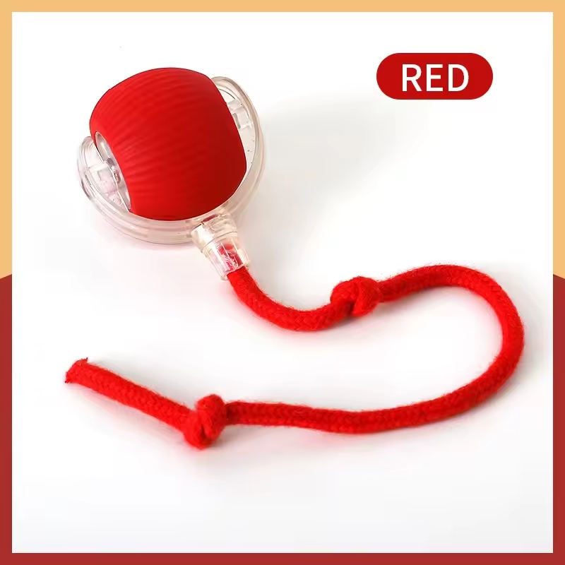 Smart Automatic Interactive Pet Toy Silicone Self Entertainment Teaser Ball and Jumping Rope Rolling Ball with USB