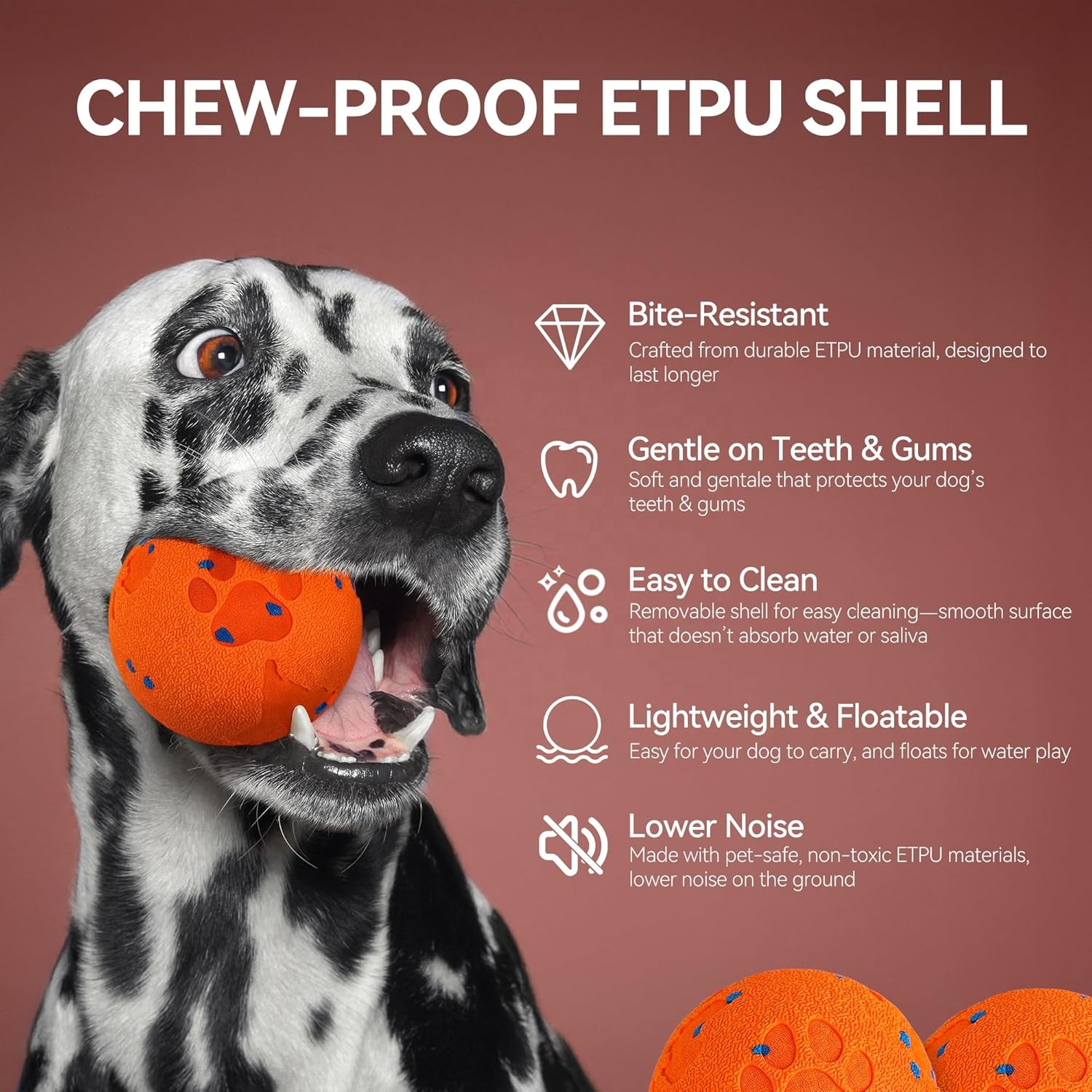 AFP Interactive Dog Toy Smart Moving Ball WIth 2 Play Modes High Bouncing ETPU Pet Ball Automatic Motion Activated Rolling Ball