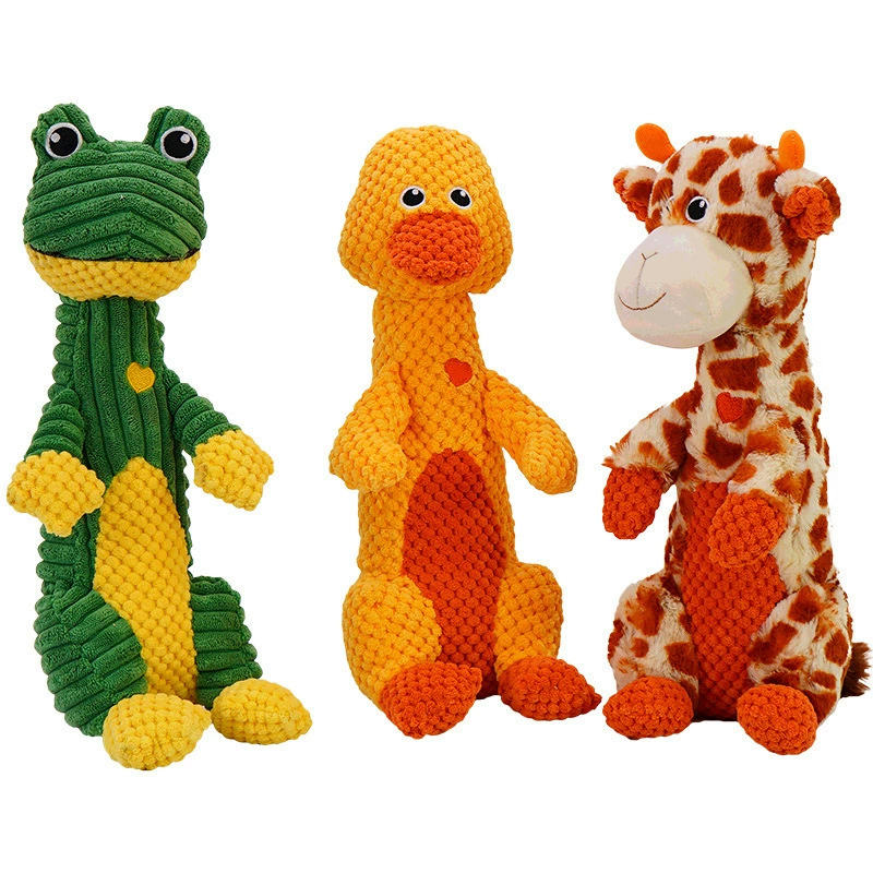 Wholesale Eco-Friendly Interactive 3D Chew Toy Cat Cat Durable Squeaky Plush Doll Dental Cleaning