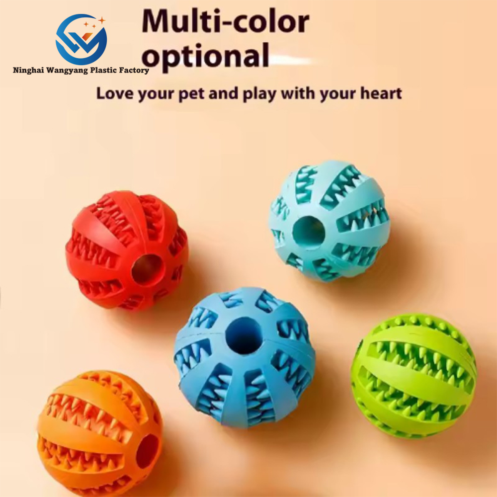 Solid Color Rubber Pet Chew Toy Non-Toxic Interactive Dog Ball Eco-Friendly Bite Resistant Pet Accessories Customizable Pets