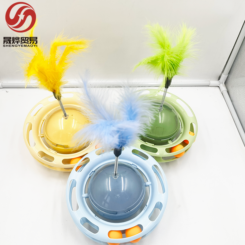 New Multi-Play Pet cat Toy Treat Dispensing Tumbler cat Turntable Teaser Toy for Cats to Self Entertain and Relieve Boredom