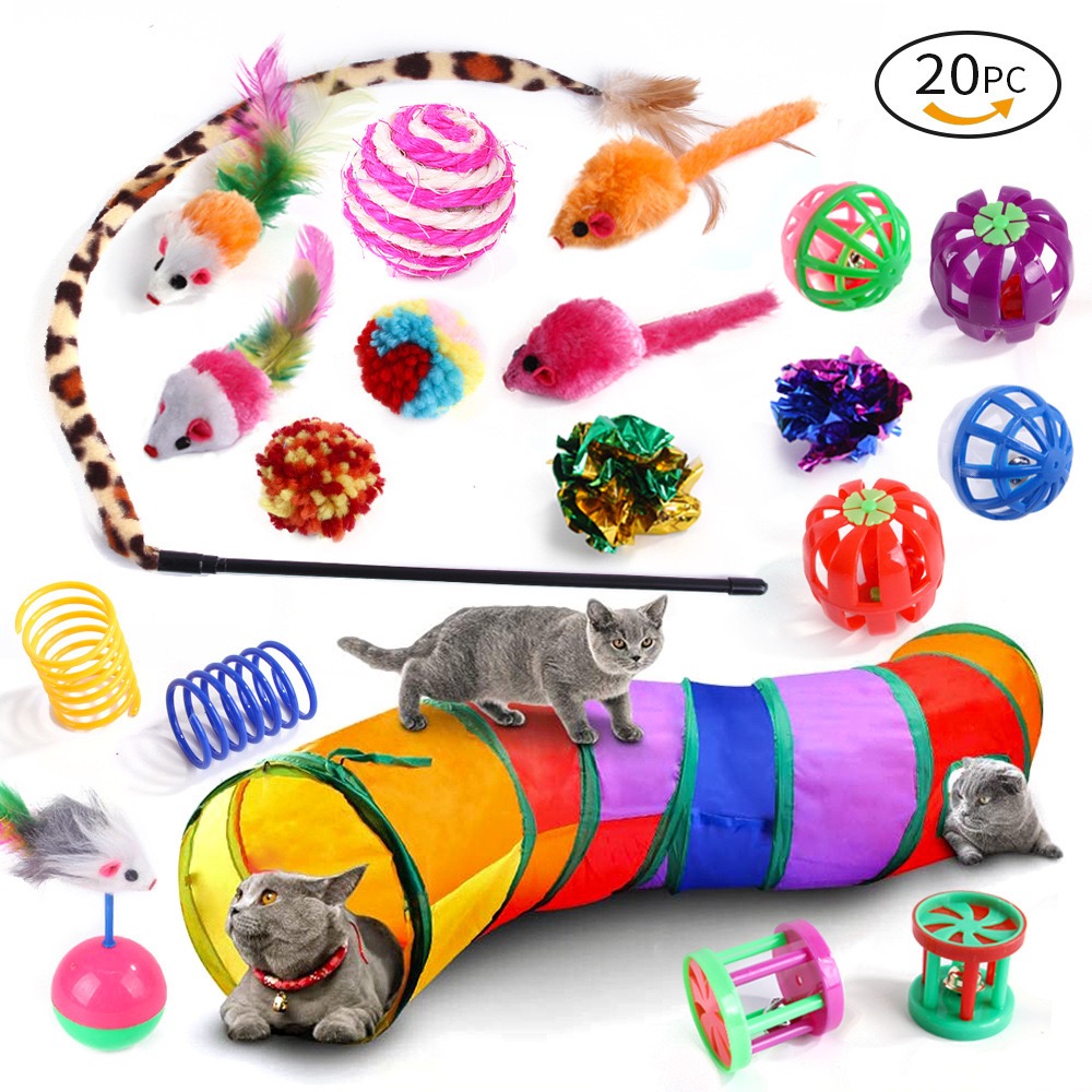 Pet Supplies Multi Combination Interactive Toys cat Accessories Pet Cat Toys Set Cat Stick Plush Mouse Combination Toy
