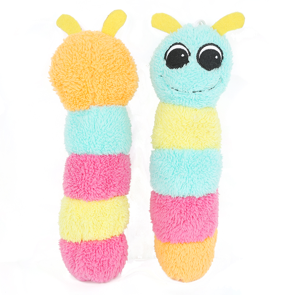 Caterpillar Plush Soft Pet Dog Chew Toys with Squeaker Inside