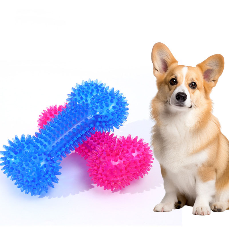 Hot Selling Simple Bone Shape TPR Chewing Dog Toy Squeaker Interactive Molar Resistant Bite Durable